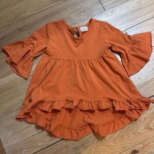 Little girls high low ruffle top